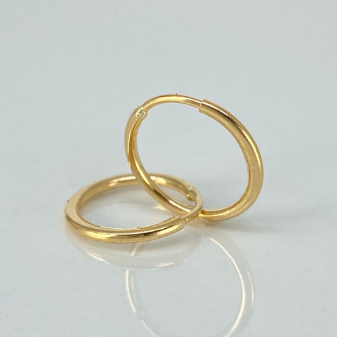 Candongas Imperdibles Oro amarillo 18k 0,65 Gr / 1,2 Cm