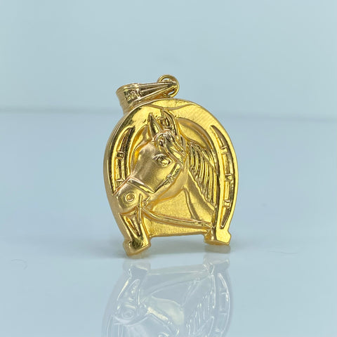 Dije Herradura Caballo Oro amarillo 18k 4,39 Gr / 4,1 Cm †