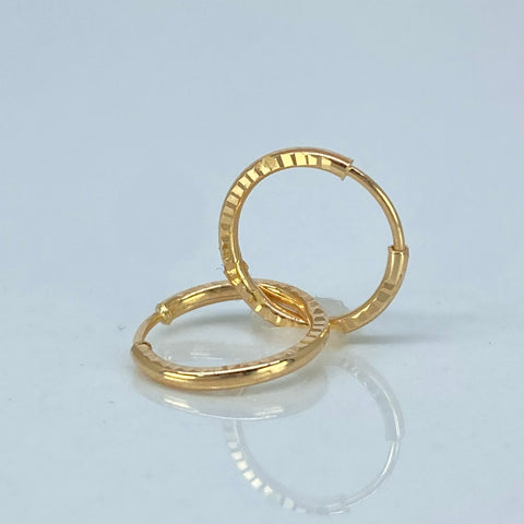 Candongas Imperdibles Diamantadas Oro amarillo 0,52 Gr / 1,3 Cm