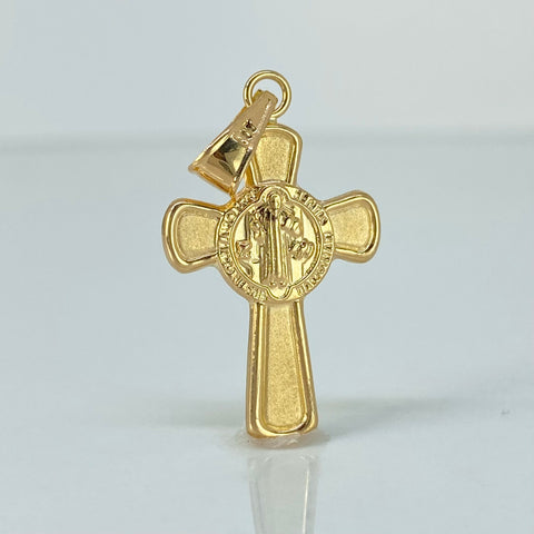 Dije Cruz San Benito Oro amarillo 18k 1,6 Gr / 3,5 Cm