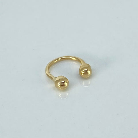 Piercing Aro Bolas Lisas / Oro Amarillo 18k (Joya) / 3mm / 0,4gr / 1.2cm / (Oreja) *
