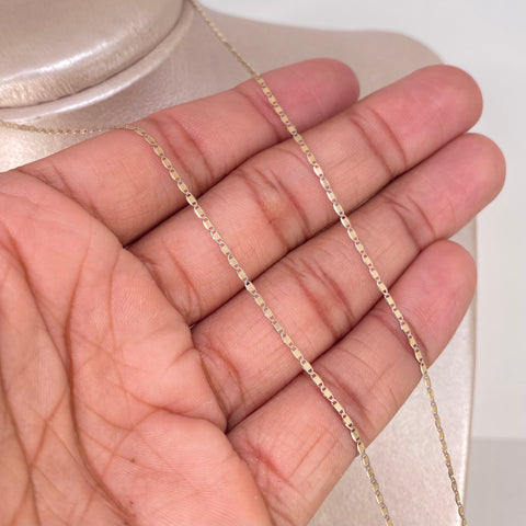 Cadena ● Plana Oro amarillo y Oro blanco 18k 1,85 Gr / 1,2 mm / 50 Cm
