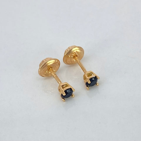 Topos Circon Negro Oro amarillo 18k 0,6 Gr / 3,2 mm  *