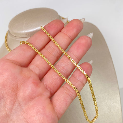 Cadena ● Punto Cuadrado Oro amarillo 18k +3 / 9,6 Gr / 2 mm / 50 Cm *