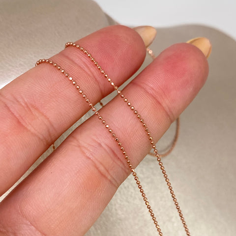 Cadena ● Mini Militar Diamantado Oro rosa 18k +3 / 2,05 Gr / 0,8 mm / 50 Cm *