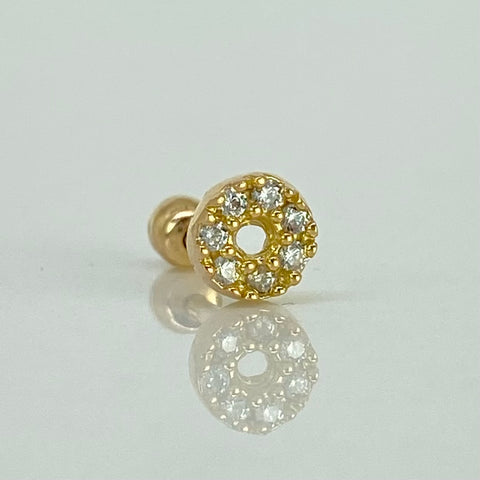 Piercing Circulo Circones Blancos / Oro Amarillo 18k (Joya) / 0,48 gr / 5.1 mm / (Oreja) *