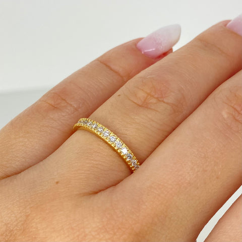 Anillo Churumbela Diamantes0.24Ct  Oro amarillo 18k / Talla 5 1/2 / 1,73 Gr / 1,5 mm  *