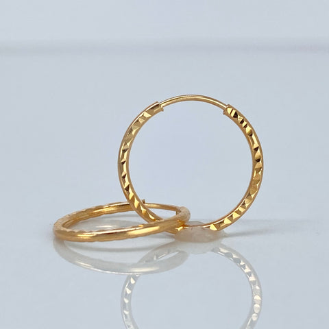 Candongas Imperdibles Diamantadas Oro amarillo 0,72 Gr / 1,4 Cm *