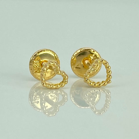 Topos Silueta Corazon Punteado Oro amarillo 18k 0,6 Gr / 6 mm  *