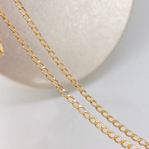 Cadena ● Cubana Oro amarillo 18k 2,65 Gr / 2,3 mm / 50 Cm *