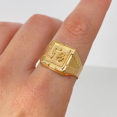 Anillo Sello FE Oro amarillo / Talla 101/2 / 3,12 Gr †