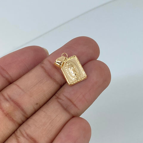 Dije Placa Rectangular Virgen Guadalupe Oro amarillo 0,95 Gr / 2,2 Cm *