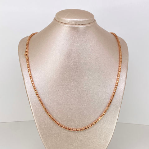 Cadena ● Cola Raton Oro rosa 18k +3 / 15,2 Gr / 3,3 mm / 60 Cm *