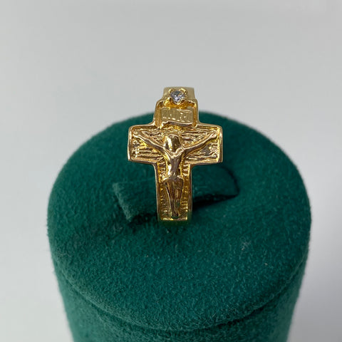 Anillo Cruz Cristo Oro amarillo 18k / Talla 8 / 3,18 Gr