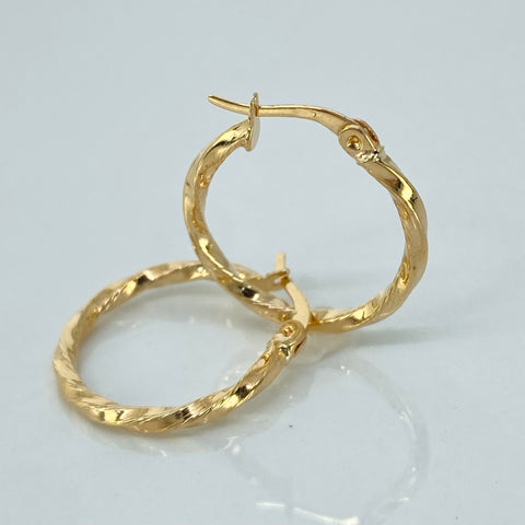Candongas Melcochas Lineales Oro amarillo 18k 1,6 Gr / 2,2 Cm †