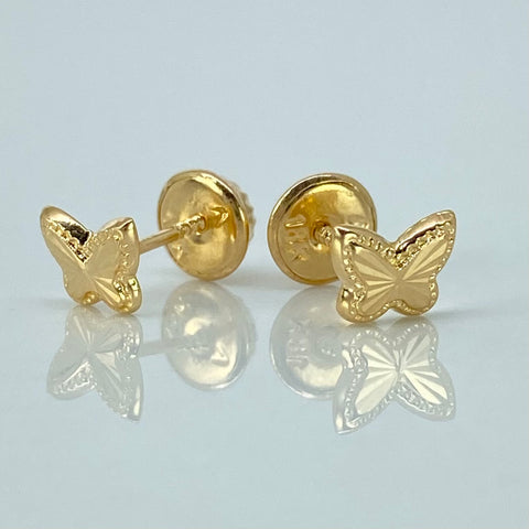 Topos Mariposa Diamantada Oro amarillo 18k 0,55 Gr / 6 mm †