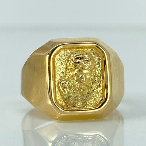 Anillo Rostro Jesus Oro amarillo 18k / Talla 11 1/4 / 3,92 Gr †