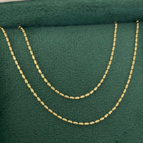 Cadena Barril Diamantada Oro amarillo 18k +3 / 2,25 Gr / 1 mm / 50 Cm †