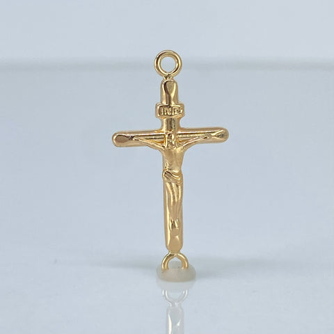 Herraje Cruz Cristo Oro amarillo 0,75 Gr / 2,7 Cm