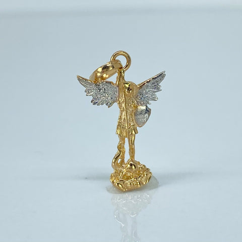 Dije San Miguel Arcangel Oro amarillo y Oro blanco 1 Gr / 2,5 Cm *