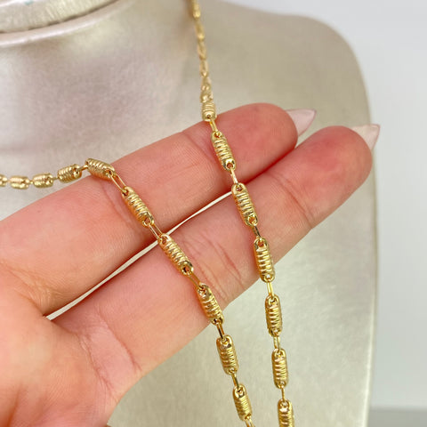 Cadena Rustica Eslabones Entorchados Oro amarillo 18k 7,24 Gr / 3,1 mm / 60 Cm *