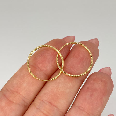 Candongas Imperdibles Diamantadas Oro amarillo 18k 0,8 Gr / 2 Cm *
