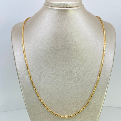 Cadena ● Cola De Ratón Diamantada Oro amarillo 18k +3 / 14,60 Gr / 2,3 mm / 60 Cm *