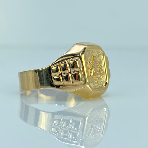 Anillo Sello Estrella De David Oro amarillo 18k / Talla 12 / 4,3 Gr