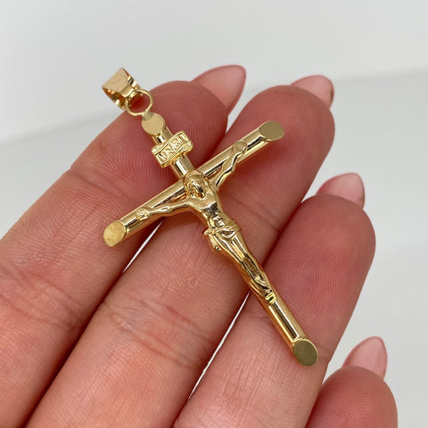 Dije Cruz Cristo Oro amarillo 18k 2,30 Gr / 5,4 Cm *