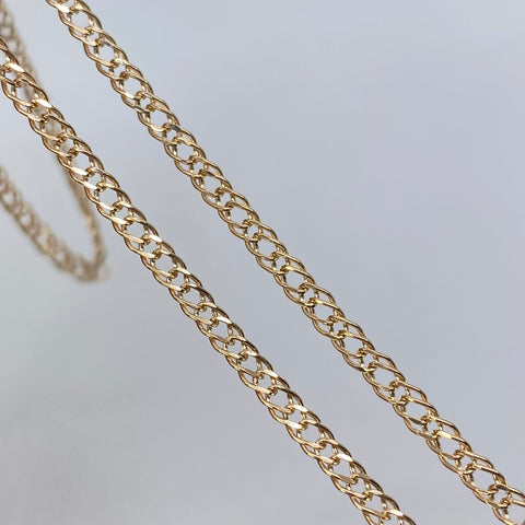 Cadena ● Cubana Doble Oro amarillo 18k 3,3 Gr / 2,5 mm / 60 Cm