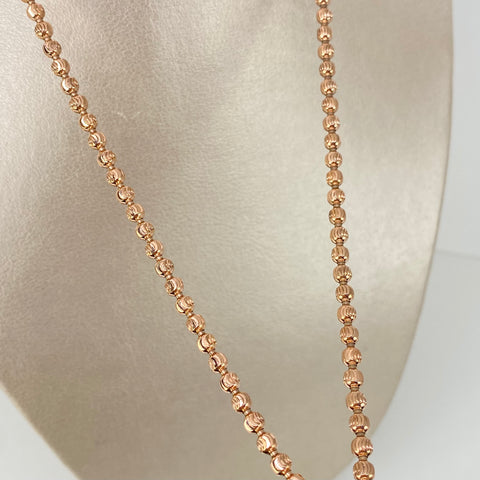 Cadena Militar Diamantada Oro rosa 18k +1 / 26,5 Gr / 3,8 mm / 63 Cm *
