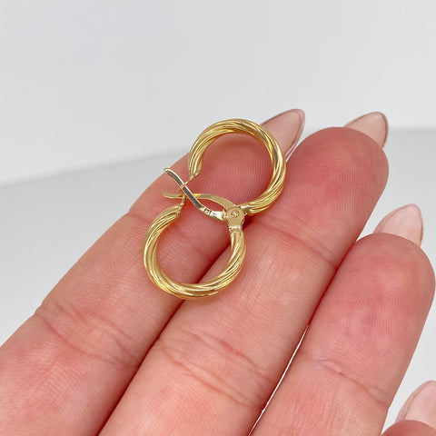 Candongas Entorchadas Oro amarillo 1,14 Gr / 1,6 Cm †