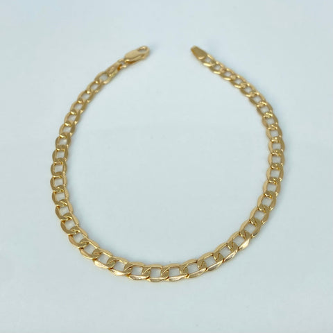 Pulso ● Cubano Oro amarillo 18k +1 / 3,15 Gr / 4,2 mm / 19,6 Cm
