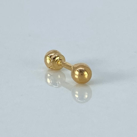 Piercing Bola Lisas / Oro Amarillo 18k (Joya) / 3mm / 0,28gr / 1cm / (Oreja) *