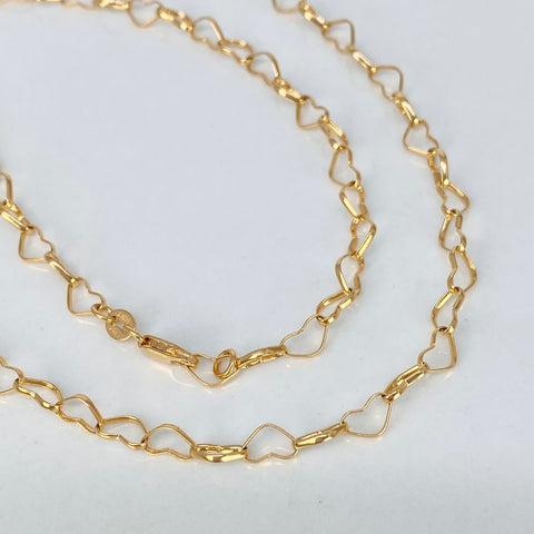 Cadena ● Corazon Seguido Oro amarillo 18k +3 / 6,53 Gr / 4 mm / 50 Cm