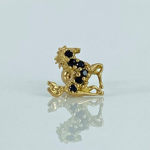 Piercing Caballo Circones Negros / Oro amarillo 18k ( Joyas ) / 0,53 Gr / 6.5mm / (Oreja)