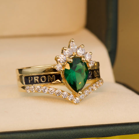 Anillo Anillo PROM Con Circones POR FABRICACION Oro amarillo / Talla 5/10 / 6,25 Gr *