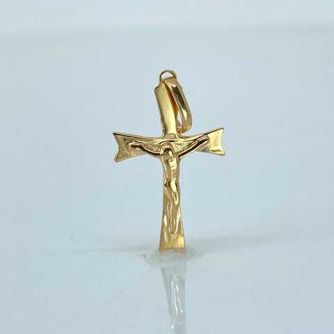 Dije Cruz Cristo Oro amarillo 18k 0,91 Gr / 2,5 Cm †