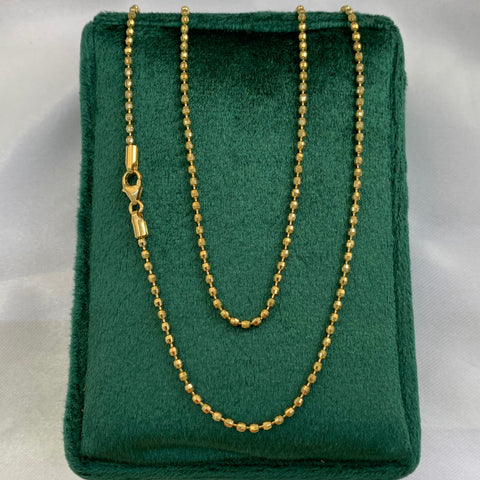 Cadena Italy Militar Discoteca Oro amarillo 18k +1 / 6,5 Gr / 1,7 mm / 50 Cm *