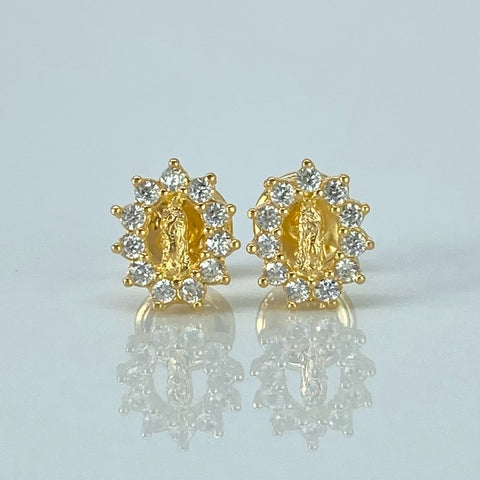 Topos Virgen Milagrosa Circones Blancos Oro amarillo 1 Gr / 6,5 mm *