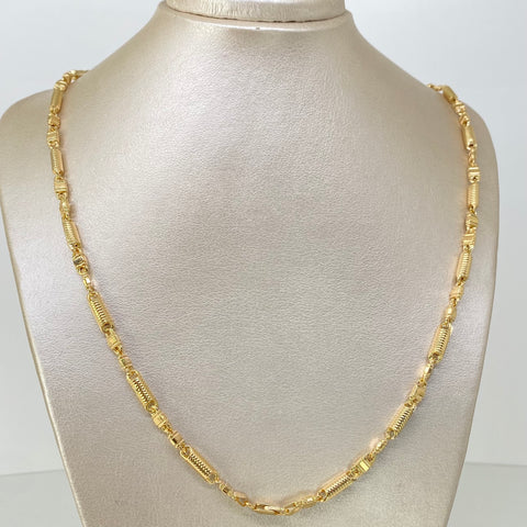 Cadena Rustica Eslabones Diamantados Oro amarillo 18k 14,83 Gr / 4,4 mm / 60 Cm †