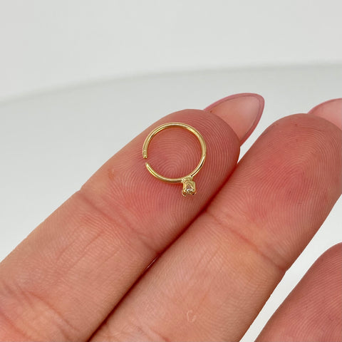 Piercing Aro Circon Blanco / Oro Amarillo 18k (Joya) / 0,3gr / 1.1cm / (Nariz) †