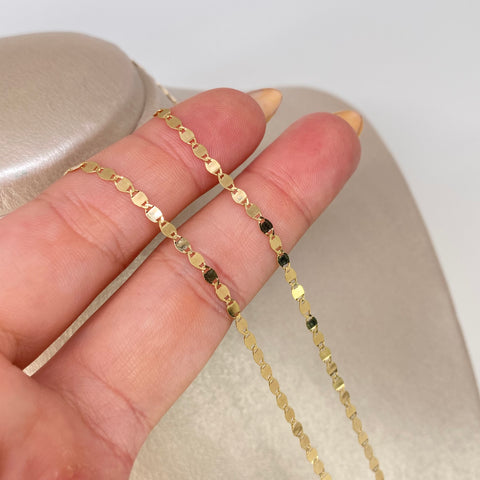 Cadena ● Escalera Plana Oro amarillo 18k 2,3 Gr / 2,3 mm / 50 Cm †
