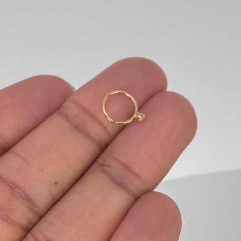 Piercing Aro Circon Blanco / Oro Amarillo 18k (Joya) / 0,26gr / 1cm / (Nariz) *
