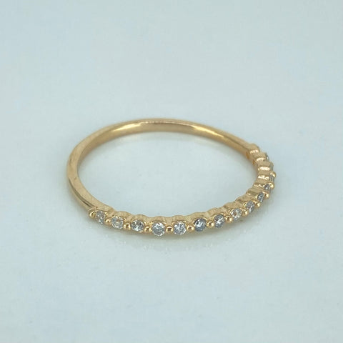 Anillo Churumbela Circones Blancos Oro amarillo 18k / Talla 7 1/4 / 1,18 Gr †
