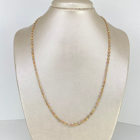 Cadena GC Diamantada Tres oros 18k 8,12 Gr / 3 mm / 50 Cm *