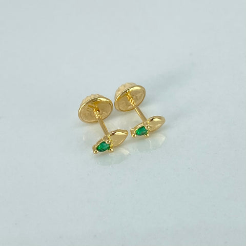 Topos Corazon Circon Verde Oro amarillo 0,6 Gr / 3,5 mm *