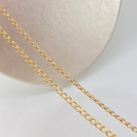 Cadena ● Cubana Oro amarillo 18k 2,68 Gr / 2,5 mm / 50 Cm