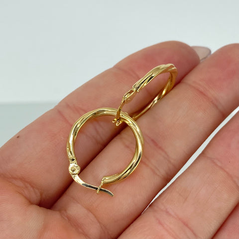 Candongas Entorchadas Oro amarillo 18k 1,5 Gr / 2,1 Cm *