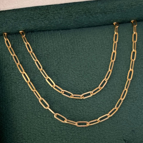 Cadena ● Cajon Oro amarillo 18k 1,5 Gr / 2,2 mm / 45 Cm †